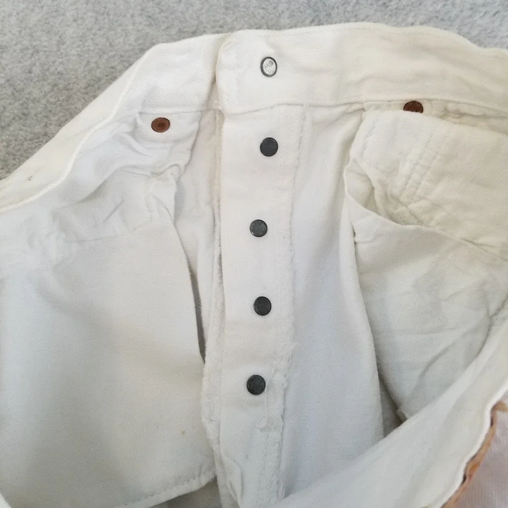 VTG Levi's 501 Jeans Mens 30x29 White Vintage‎ Denim Pants Quality Clothing